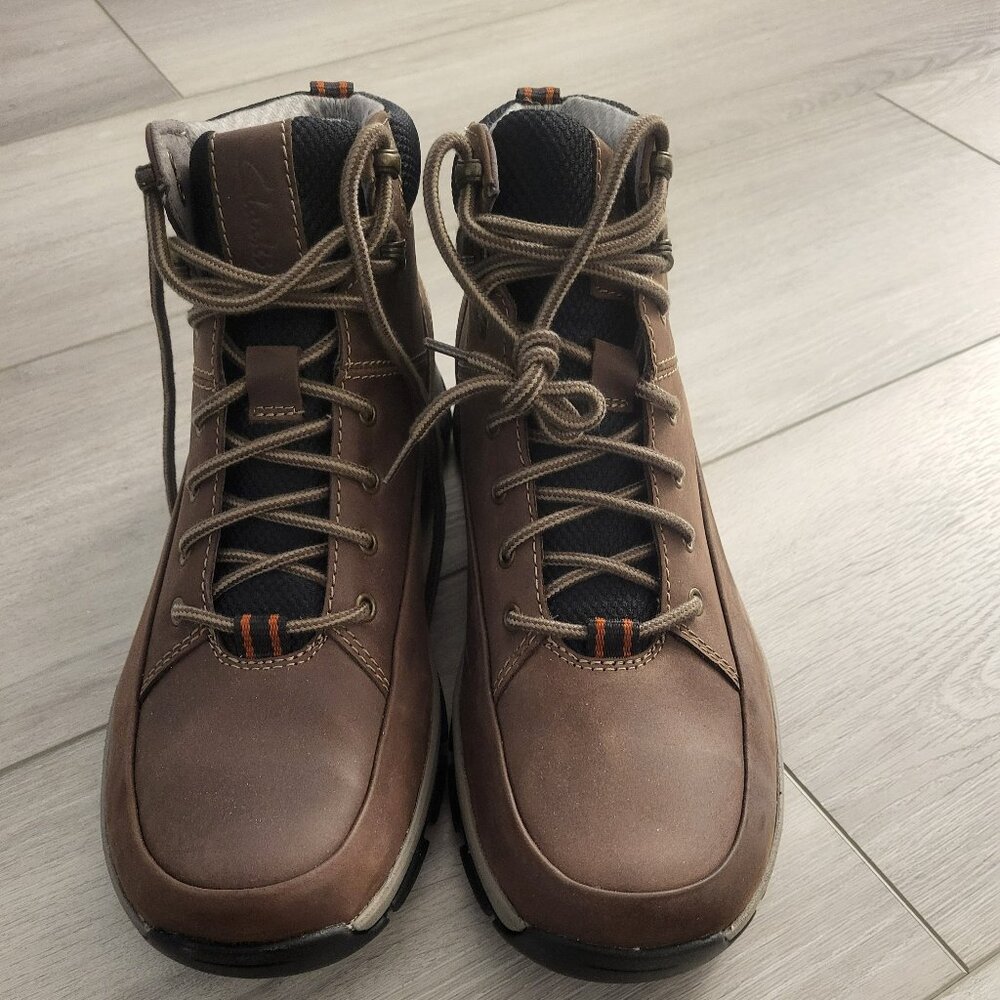 Clarks Men's Walpath Mid Oxford Boot, Dark Brown Leather, 10